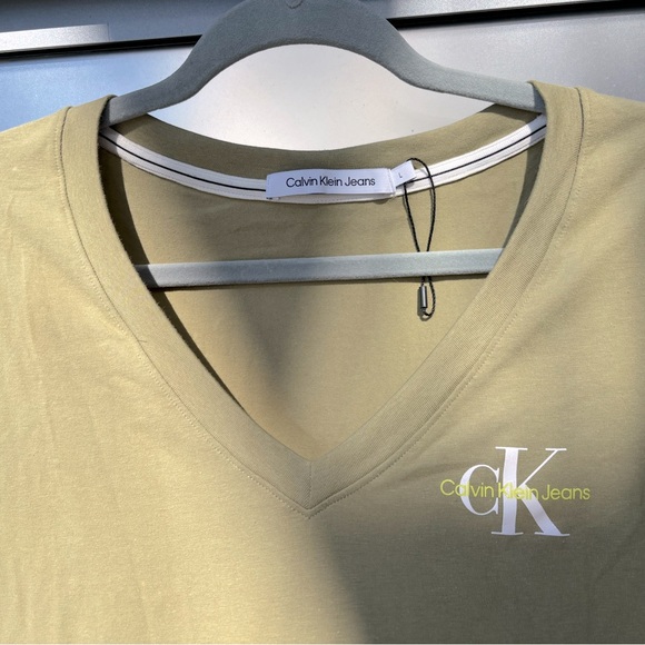 Calvin Klein | Olive V-Neck Tee - Picture 6 of 7